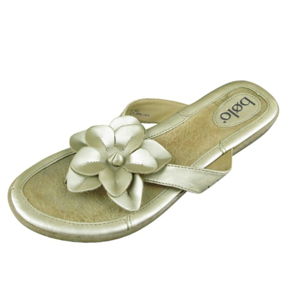 Bolo  Women Flip Flop Sandal‎ Shoes Size 9 Medium Gold Synthetic
